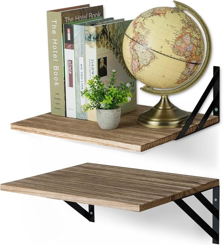 Wandregal holz metall - holz, 30cm