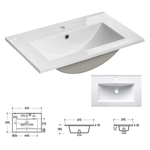 Keramik waschbecken 61cm weiß - keramik-waschbecken,
