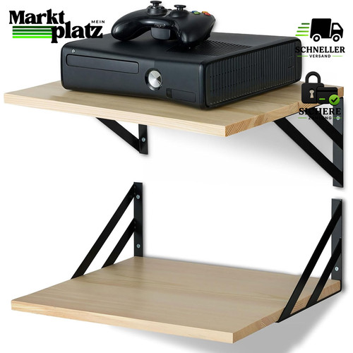 Wandregal holz metall - metall, 30cm
