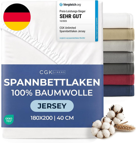 Spannbettlaken jersey 180x200 - jersey,